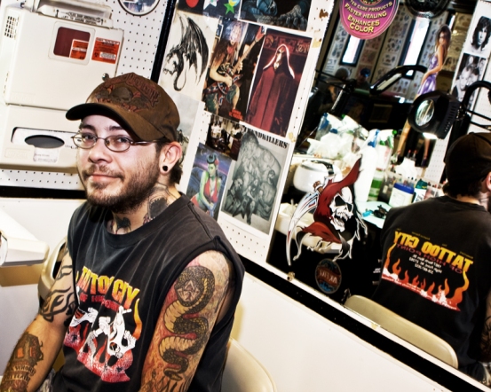  artist who Dallas trained and who still plies his trade at Tattoo City.